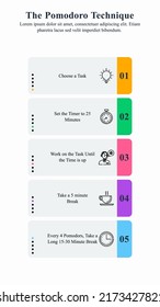 Infographic Presentation Template Of The Pomodoro Time Management Technique.