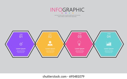  Infographic presentation  template,Business concept with 4 steps or processes, can be used for workflow layout, diagram, annual report, web design.Creative banner,label vector