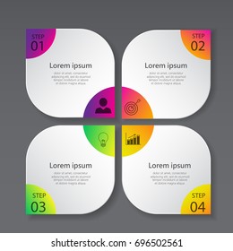  Infographic presentation template,Business concept with 4 steps or processes, can be used for workflow layout, diagram, annual report, web design.Creative 