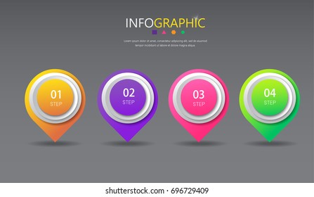 Infographic presentation template,Business concept with 4 steps or processes, can be used for workflow layout, diagram, annual report, web design.Creative