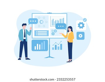 Infographic presentation trending concept flat illustration