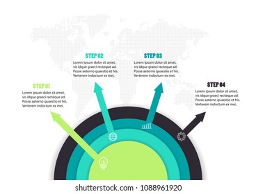 Infographic presentation whit 4 step for business data,vector illustration eps.10