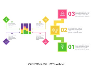 Infografía que presenta un conjunto de datos visuales coloridos. Varias secciones que ilustran tendencias, actividades y estadísticas clave utilizando gráficos e iconos atractivos