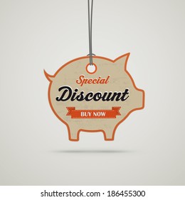 Infographic with price sticker the grey background. Eps 10 vector file.