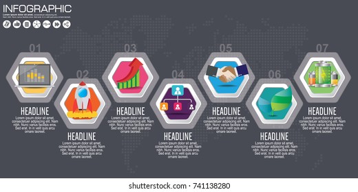 Infographic process design vector and marketing icons can be used for workflow layout, diagram, report, web design. Business concept with options, steps or processes.