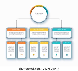 Infographic process flow chart. Clean minimalistic vector template. Can be used as diagram, graph, chart, workflow layout for web, report, business presentation.