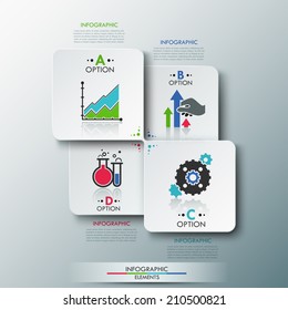 Infographic Process Template with Labyrinth Style Arrow and icons. Vector. Can be used for web design and workflow layout