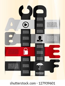 Infographic progress presentation design template. Vintage infographic poster