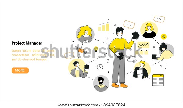Infographic Project Manager Web Design Flat Stock Vector (Royalty Free ...