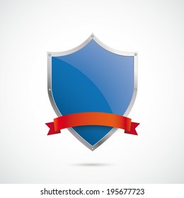 Infographic with protection shield on the white background. Eps 10 vector file.