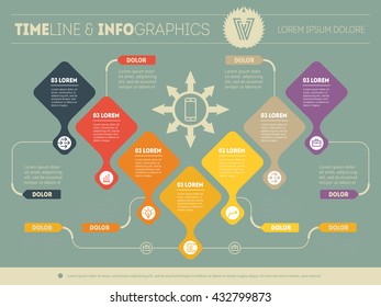 Infographic of purchase funnel. Vector presentation of business processes or sales funnel. Business plan. Abstract Web Template of a pyramidal chart or diagram with icons and symbols.
