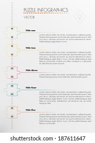 infographic puzzle timeline vector on gray gradient background