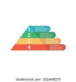 Infographic Pyramid Colorful Flat 4 Steps Positions Horizontal Text