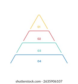 Infographic pyramid countour. Template for diagram, presentation and pie chart. Vector illustration