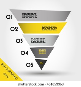 infographic pyramid, yellow template