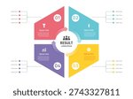 Infographic Quadrants Venn diagram chart template for business 4 circle arrow label options, presentation. vector illustration.