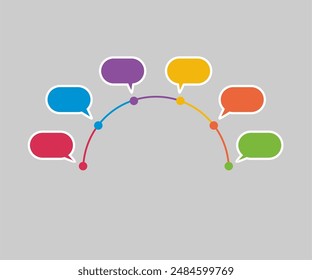 Infographic quotes timeline template Dialog boxes in chats of different colors icons 
isolated on white background Popup messages in social networks Vector illustration