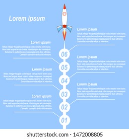 infographic with a racket on a light blue background with six steps