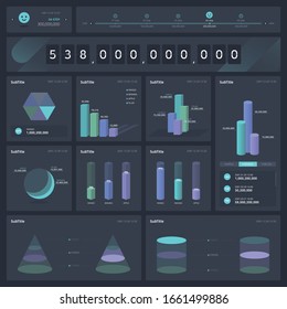 Infographic of realistic data representation using three-dimensional figures