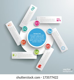 Infographic with rectangles and circles the grey background. Eps 10 vector file.