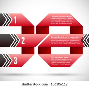 Infographic with red ribbon spiral and pointers