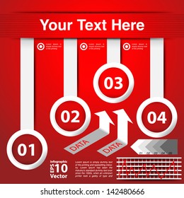 infographic red theme data template - EPS10 Abstract Vector Design