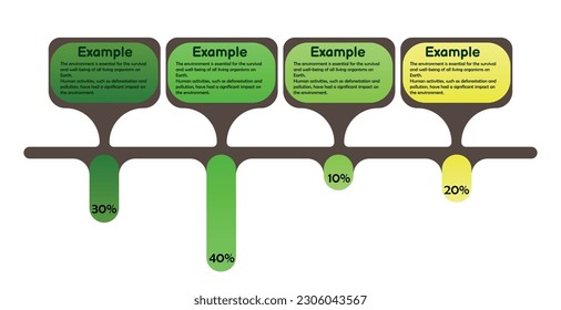 Infographic renewable energy template for energy consumption sustainable information presentation. Vector square and geometric elements. green modern workflow diagrams. Report plan 4 topics