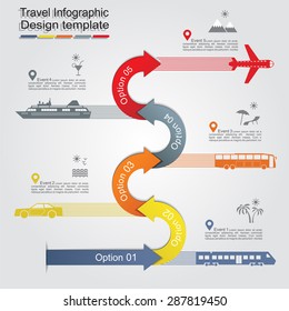 Infographic report template with arrows and icons. Vector illustration