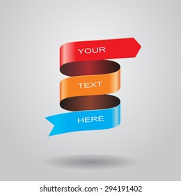 Infographic report template with arrows and text. Vector illustration