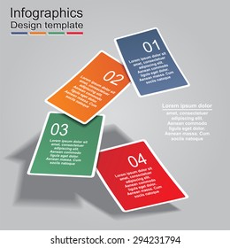 Infographic report template with cards and icons. Vector illustration