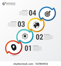 Infographic report template with icons. Business concept. Vector illustration