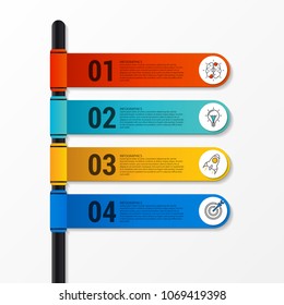 Infographic report template layout with 4 steps. Vector illustration