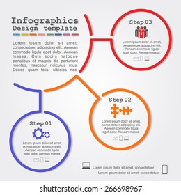 Infographic report template with lines and icons. Vector illustration