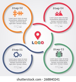 Infographic report template with lines and icons. Vector illustration