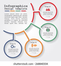 Infographic report template with lines and icons. Vector illustration