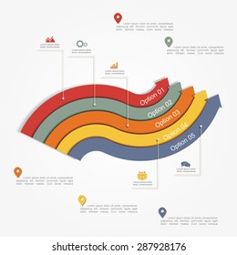 Infographic report template with lines and icons. Vector illustration