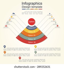 Infographic report template with lines and icons. Vector illustration