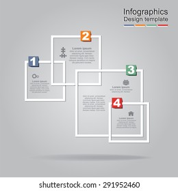 Infographic report template with lines and icons. Vector illustration
