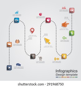 Infographic report template with lines and icons. Vector illustration