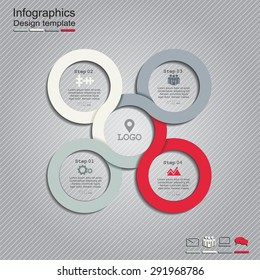 Infographic report template with lines and icons. Vector illustration