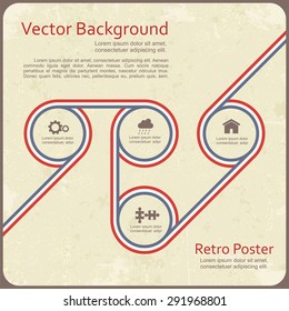 Infographic report template with lines and icons. Vector illustration