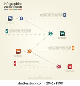 Infographic report template with lines and icons. Vector illustration
