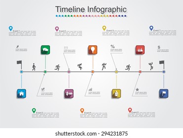 Infographic report template with lines and icons. Vector illustration