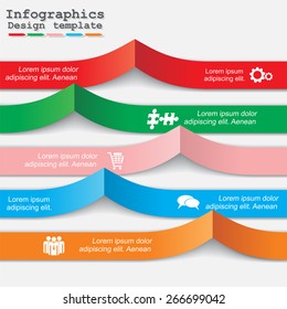 Infographic report template with text and icons. Vector illustration