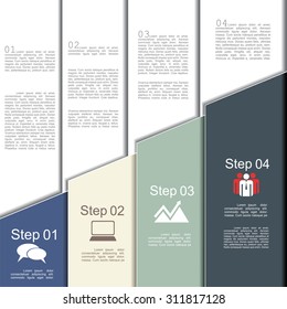 Infographic report template with text and icons. Vector illustration