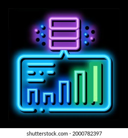 infographic research of machine learning neon light sign vector. Glowing bright icon infographic research of machine learning sign. transparent symbol illustration