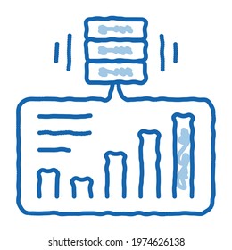 infographic research of machine learning sketch icon vector. Hand drawn blue doodle line art infographic research of machine learning sign. isolated symbol illustration