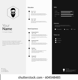 Infographic Resume 3 fold. Vector illustration