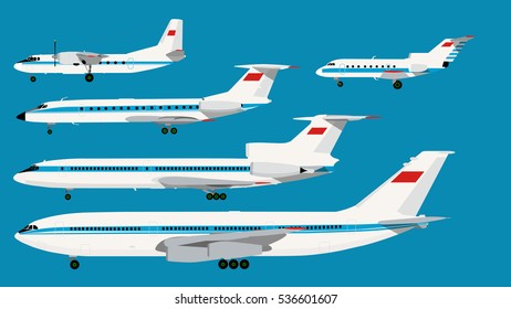 Infographic retro USSR civil planes series