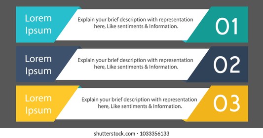 Infographic ribbon 3 rectangle template Impressive and simple banner for business.
